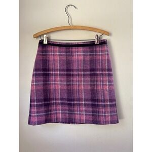 SOLD 

Banana Republic Purple Pink Plaid Wool Blend Mini Skirt Preppy Coquette